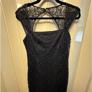 Adrianna Papell navy blue sequins dress
